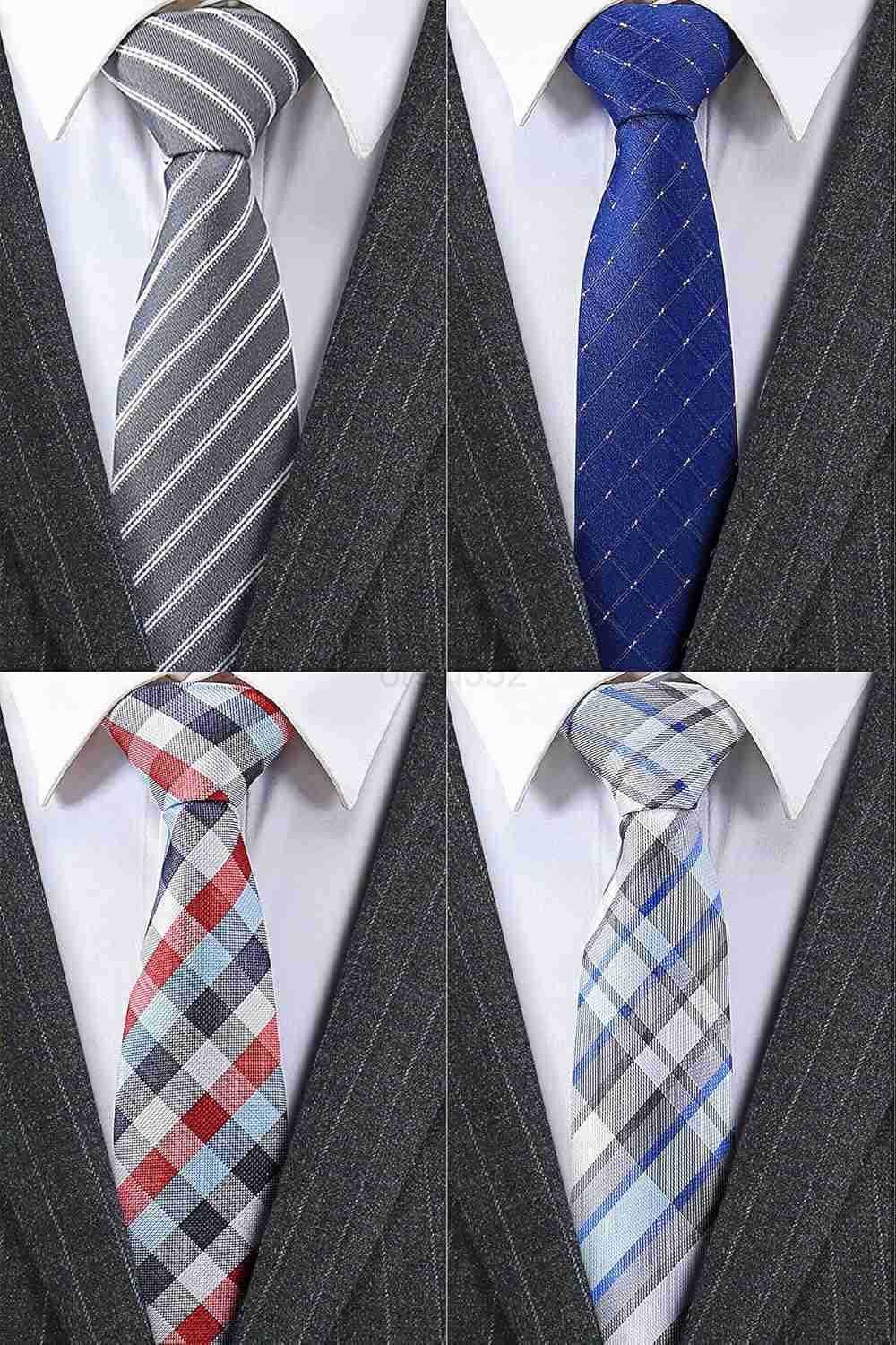 Mens or Boys Skinny Neckties Slim Neck Ties Assorted Patterns and Colors Set of 4W250904