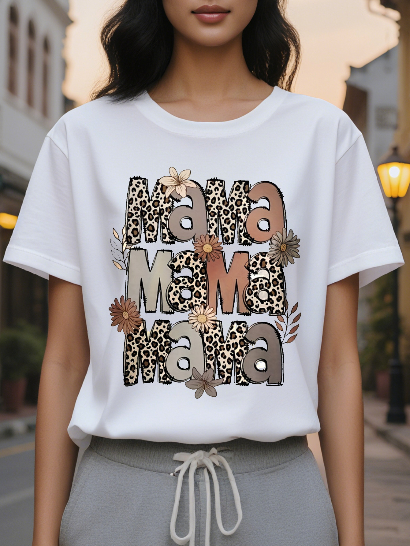 Letter Print Crew Neck T-shirt Short Sleeve Casual Top for Spring Summer Women's Clothing 16e21