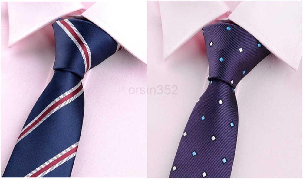 4 Pks Skinny Neckties for Men Boys 235 Wide Slim Ties in Different Textured Style Mixed setW250904 L250926M6VS