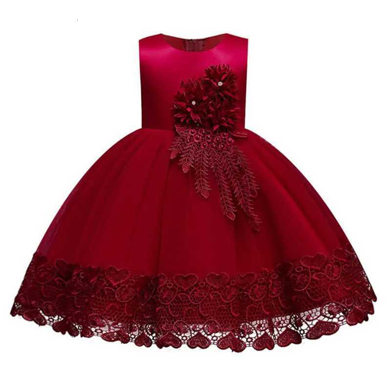 2023 Summer Girls Dress Lace Applique Flower Girl Party Dresses Children Costume 2-10 Years Kids Wedding Princess Birthday Dress Z250904