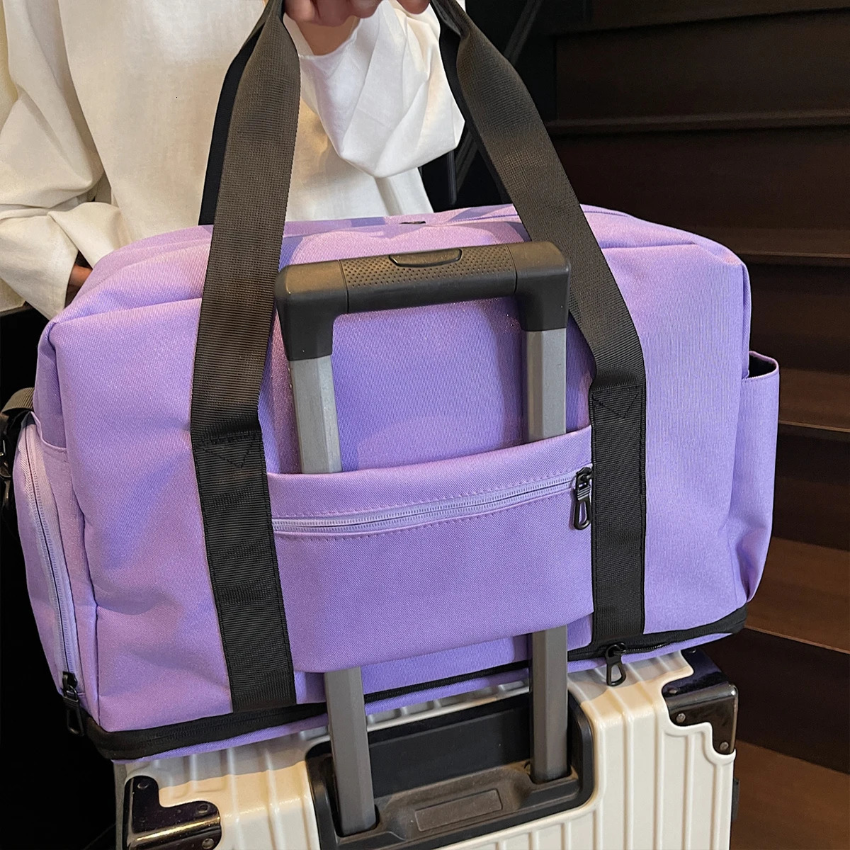 ShortDistance Fitness Bag for Men Wet and Dry Separation Shoulder Bag CrossBody MultiFunctional Travel Bag Womens Training Swimming Bag Large Capacity