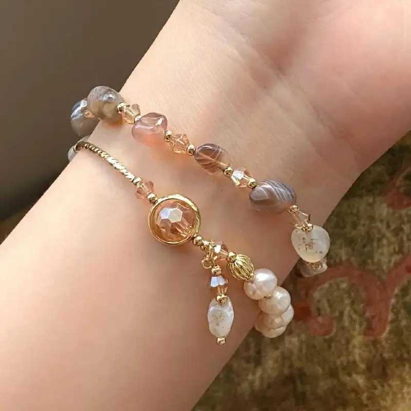Fashion Double Layered Crystal Pearl Splicing Beaded Bracelets for Women Ethnic Crystal Beads Wr Bracelet Bangle Jewelry GiftsXJ250904