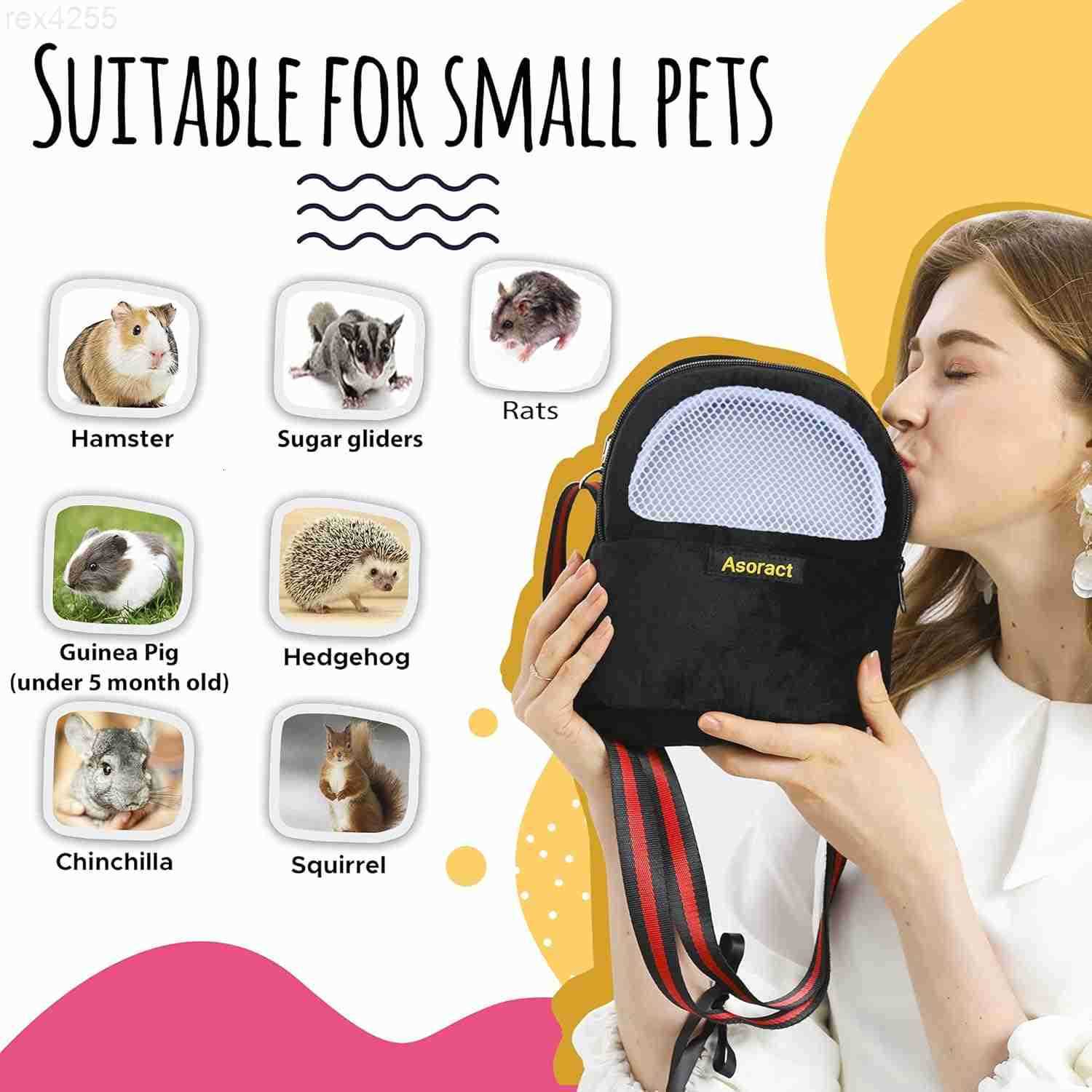 Bag Upgraded Small Animal Bonding Soft Hedgehog Pouch Portable Outgoing Travel Bag with Adjustable Strap and Breathable Mesh for Squirrel Mice SugaW25