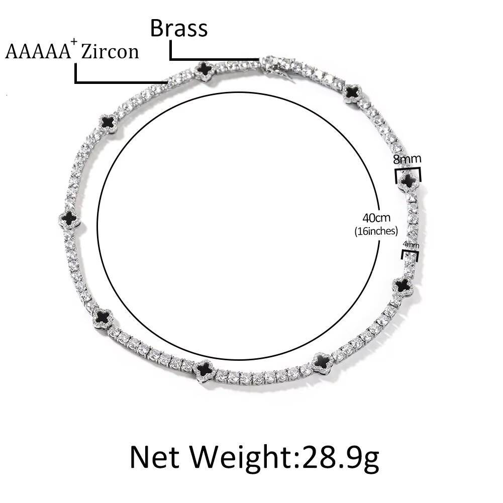 New Style Fashion Womens Exquisite Classy Clavicle Chain Necklace FourLeaf Clover Tennis Chain Necklaces