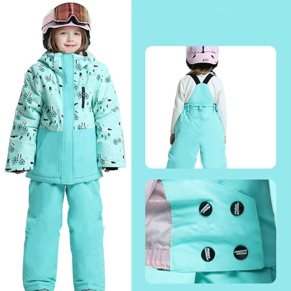 Boys Girls Ski Suit,Winter Outdoor Snowboarding Jacket Pants,Children's Skiing Wear,Waterproof Windproof Warm Kids Snow Clothes