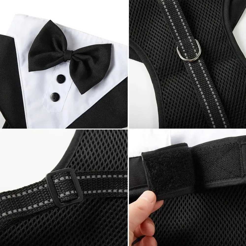 Dog Tuxedo Costume Formal Shirt Dog Wedding Black et Suit Pet Puppy Prince Ceremony Bow Tie Suit Small Dogs Cat Vest Clothes W250904