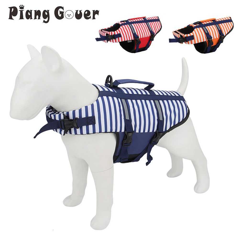 BlueRedOrange Striped Pet Swimsuit Dog Swim Life et Summer Reflective Vest Pet Clothes For Small Medium Big Dog W250904