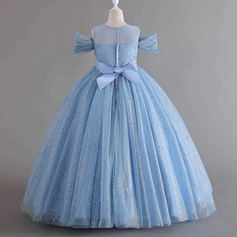 1308 Baby Dresses For Eid 2023 Girls Sleeveless Mesh Puffy Princess Length Rainbow Skirt Dinner Piano Performance Z250904