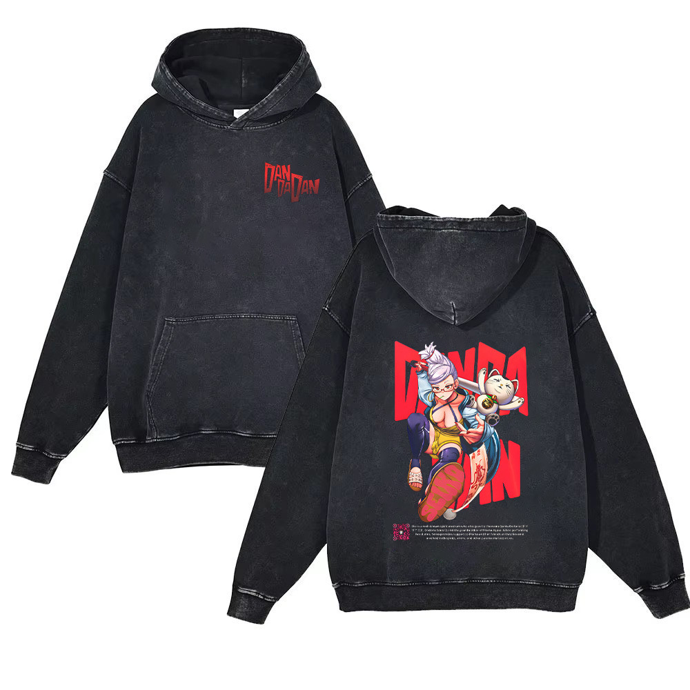 New Dandadan Anime Merchandise Cartoon 440g Heavyweight Pre-Washed Hoodie for Men and Women - VT2638