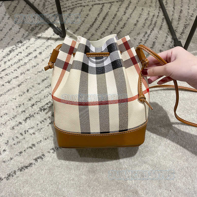 Womens Bag Plaid Bucket Bag 2022 New Mini Shoulder Crossbody Bag Simple Versatile H250904