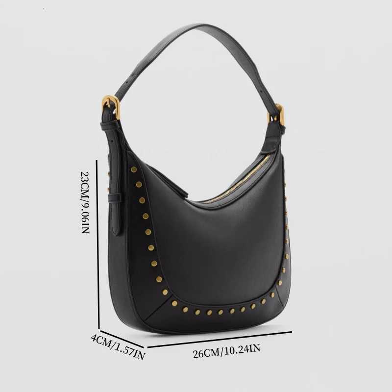 Womens Small Studded Shoulder Bag Fashionable Top Handle HalfMoon HandBag Design for Everyday Style Punk Inspired Z250903