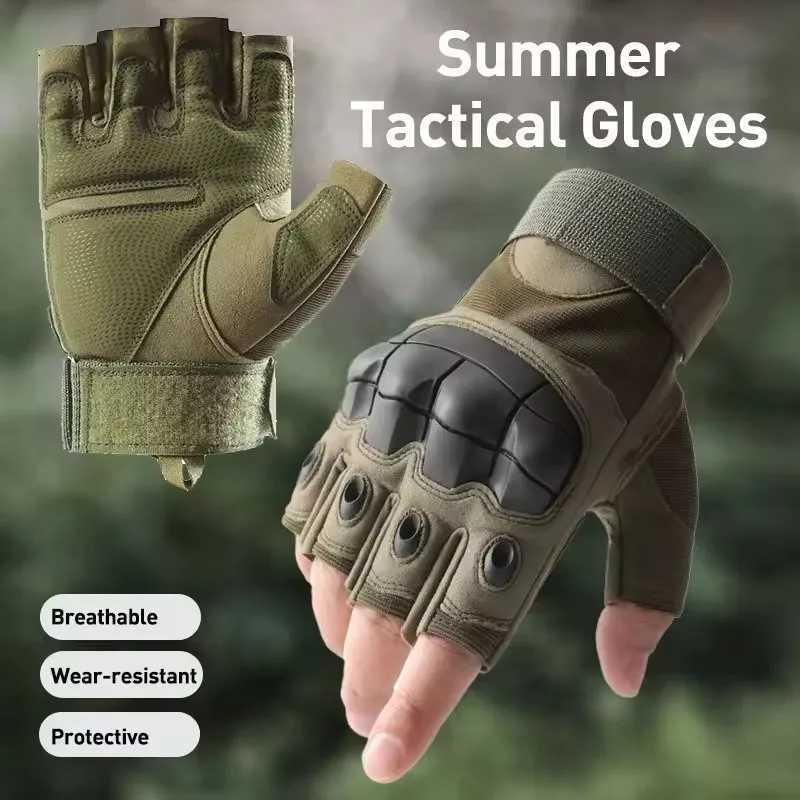 Mens WoMens Summer Tactical Gloves Half Finger Reinforced Palm Durab AntiSlip Protective Military Sty for Hunting CyclingXJ250904