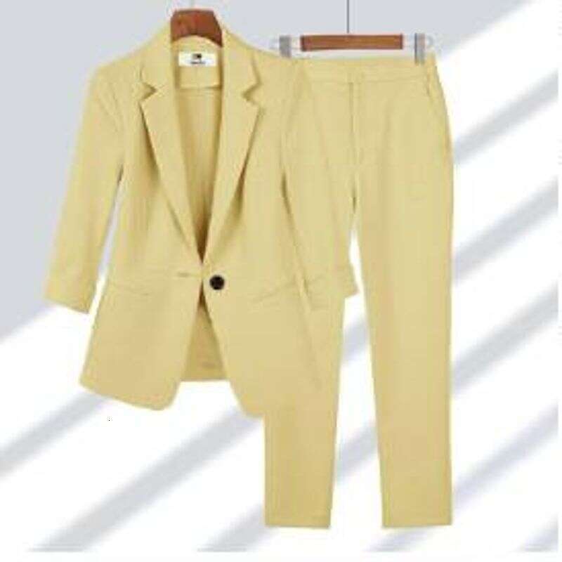 Thin Business Casual Nine-Quarter Sleeve Suit For Women