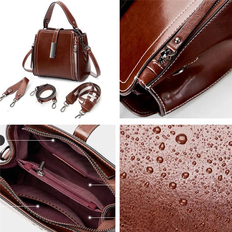 Toptrends Vintage Cow Genuine Leather Small Shoulder Crossbody Bags For Women 2025 Designer Bucket Ladies Handbags