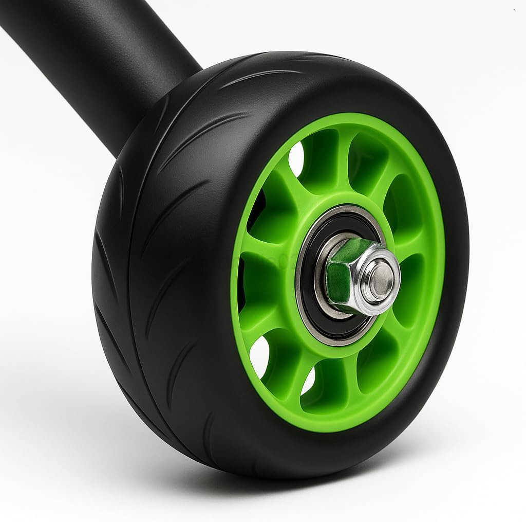 4Wheel Ab Roller with Knee Pad Abdominal Exercise Wheel for Core Strength Training Stable Ab Workout Equipment for Men Women NonSlip Handles Smooth Be