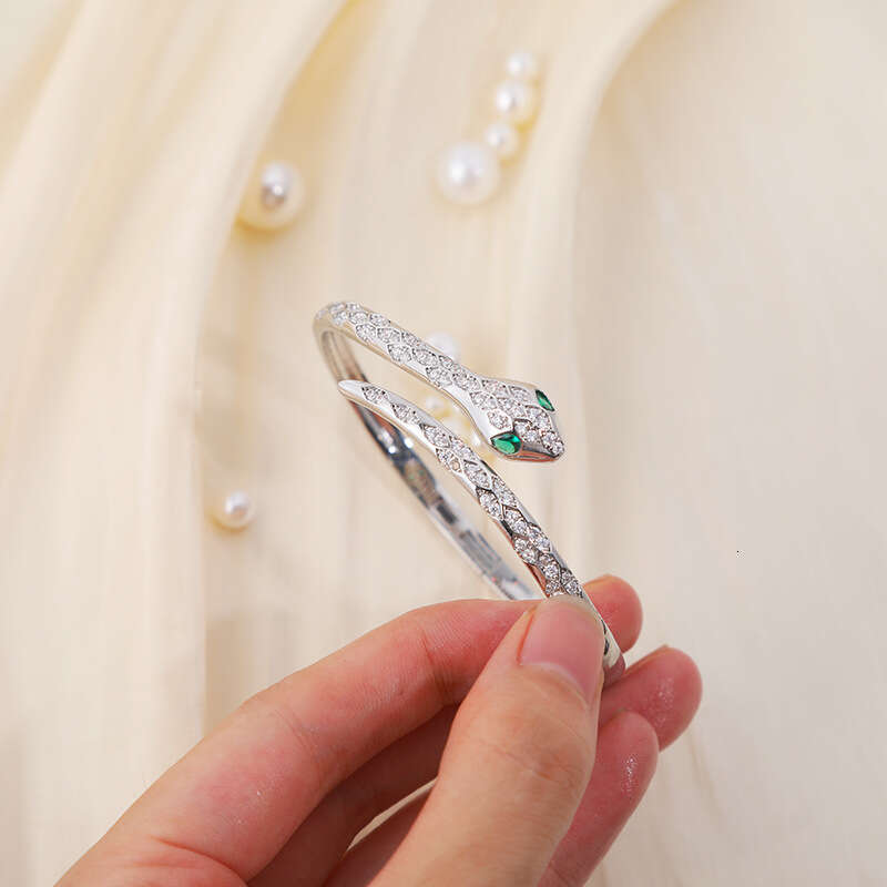 DH collections Non - Fading Open Snake - Shaped Electroplated Bracelet, Light Luxury Style, Trendy Ins - Style for Girls, Minimalist & Unique Bangle f