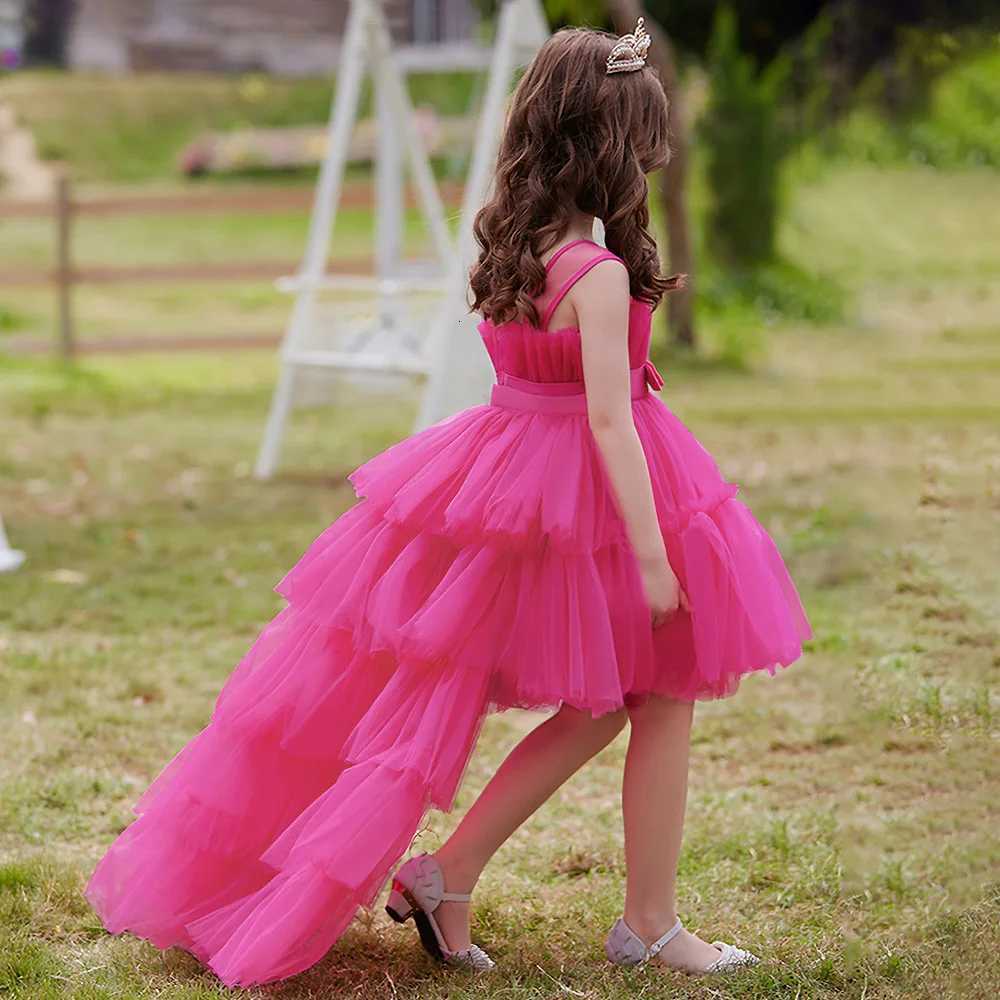 Kids Party Formal Evening Dresses Elegant Party Dresses For Girls Dresses With Trailing Detachable Princess Dress Z250904