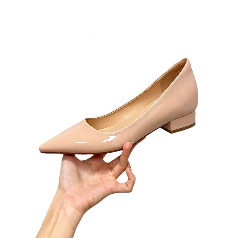 Nude Color Shoes Thick Heel + Internal Lift 6cm Sexy Pure Desire Open Toe Gentle Temperament Commuter Women's High Heels