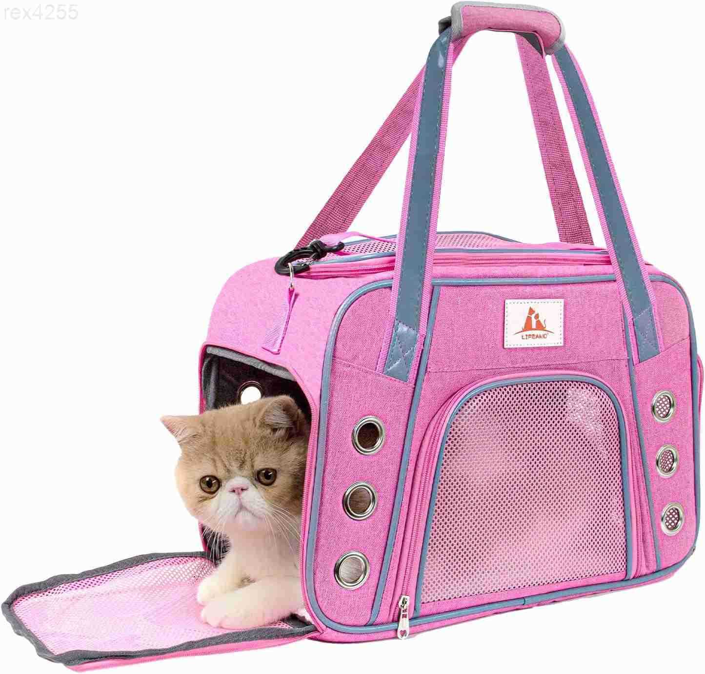 Cat Carrier for Large and Medium Cats Under 18lb Collapsible Soft Sided Pet Carrier Dog Carrier Airline Approved for Cats Small Dogs Kitten Pet Privac