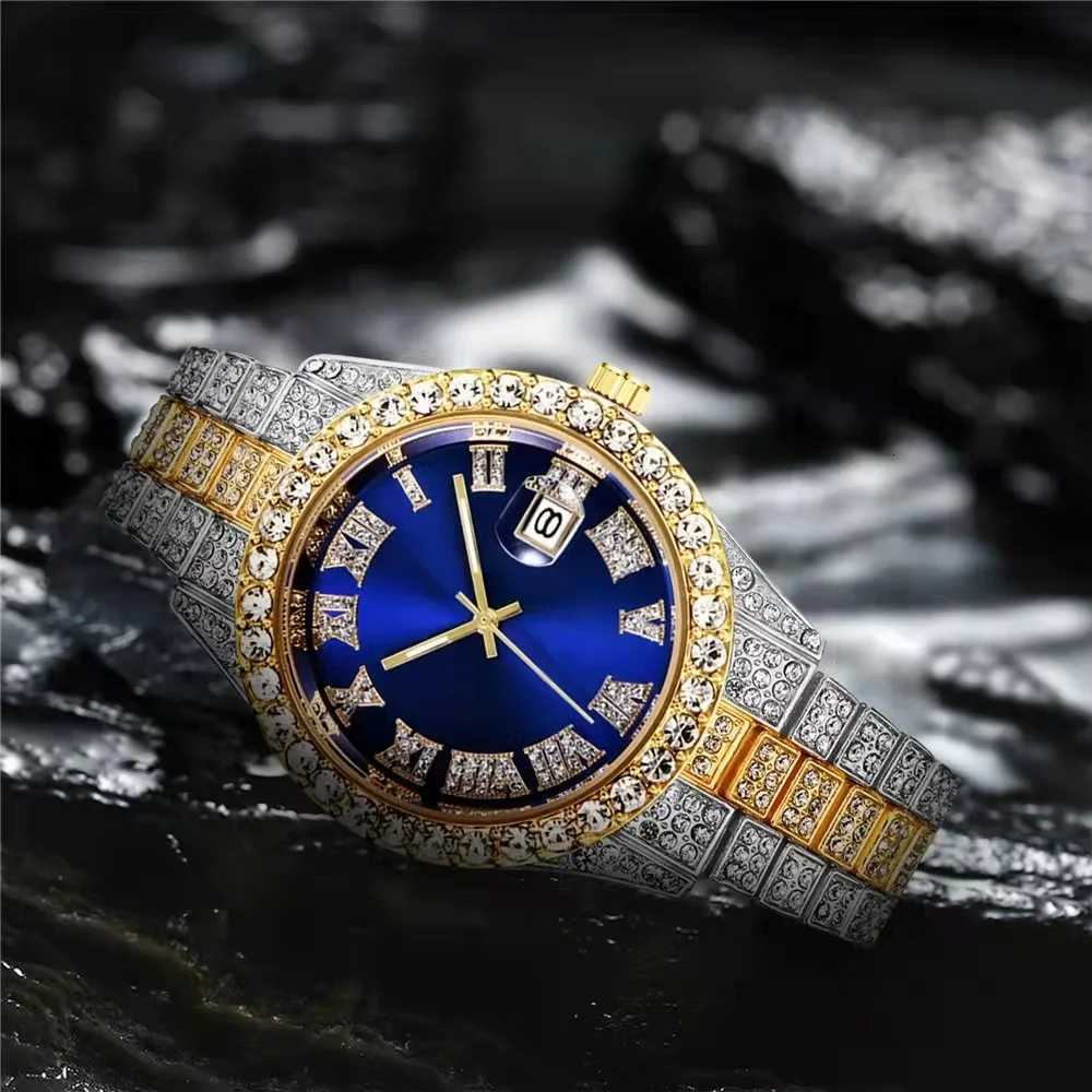 High quality luxury fashion highend Mantianxing diamond steel belt Mens quartz watch Boy business sports clock retro X250904