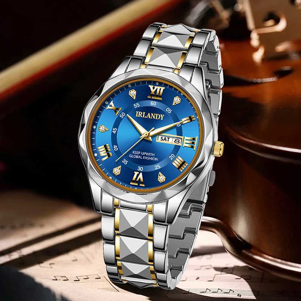 2PCS Silver Mens Watch Set Luxury Business Trend Quartz Watch Bracelet Set Suitable for Daily Clothing Matching X250904