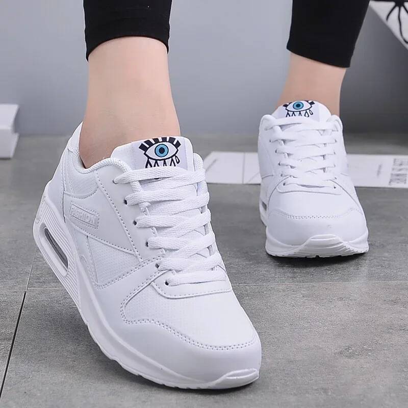 Women Fashion Sneakers Air Cushion Sports Pu Leather Blue White Pink Outdoor Walking Jogging Shoes Female Trainers ddmysaturn