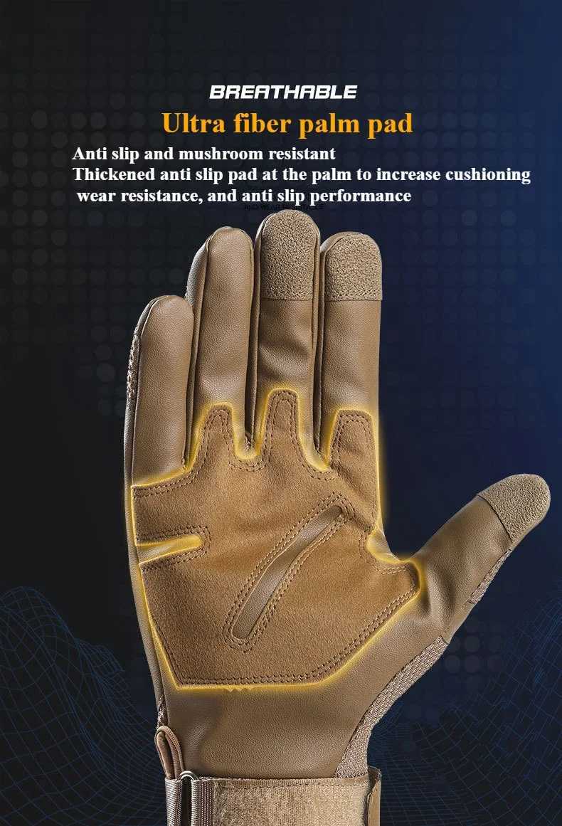 Tactical Gloves for Mens Outdoor Cycling Motorcyc Sportsanti Slip Windproof Wearresistant Combat Protection Hunting GlovesXJ250904