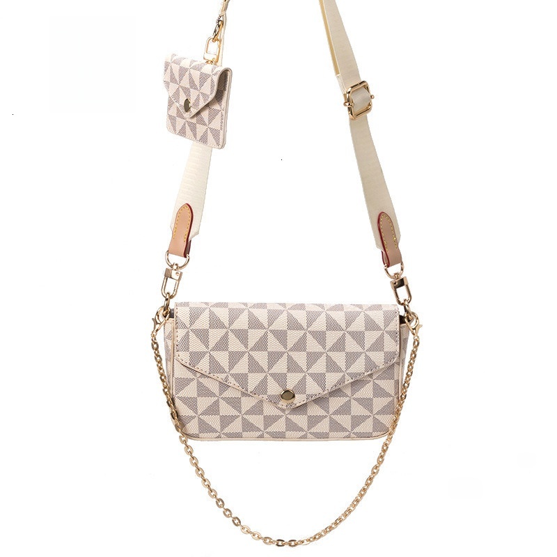 TB BHULAMTE Designer's Niche Women's Bag Printed Checkered Chain Small Square Bag Spring And Summer Multi-functional Two-piece Single-should