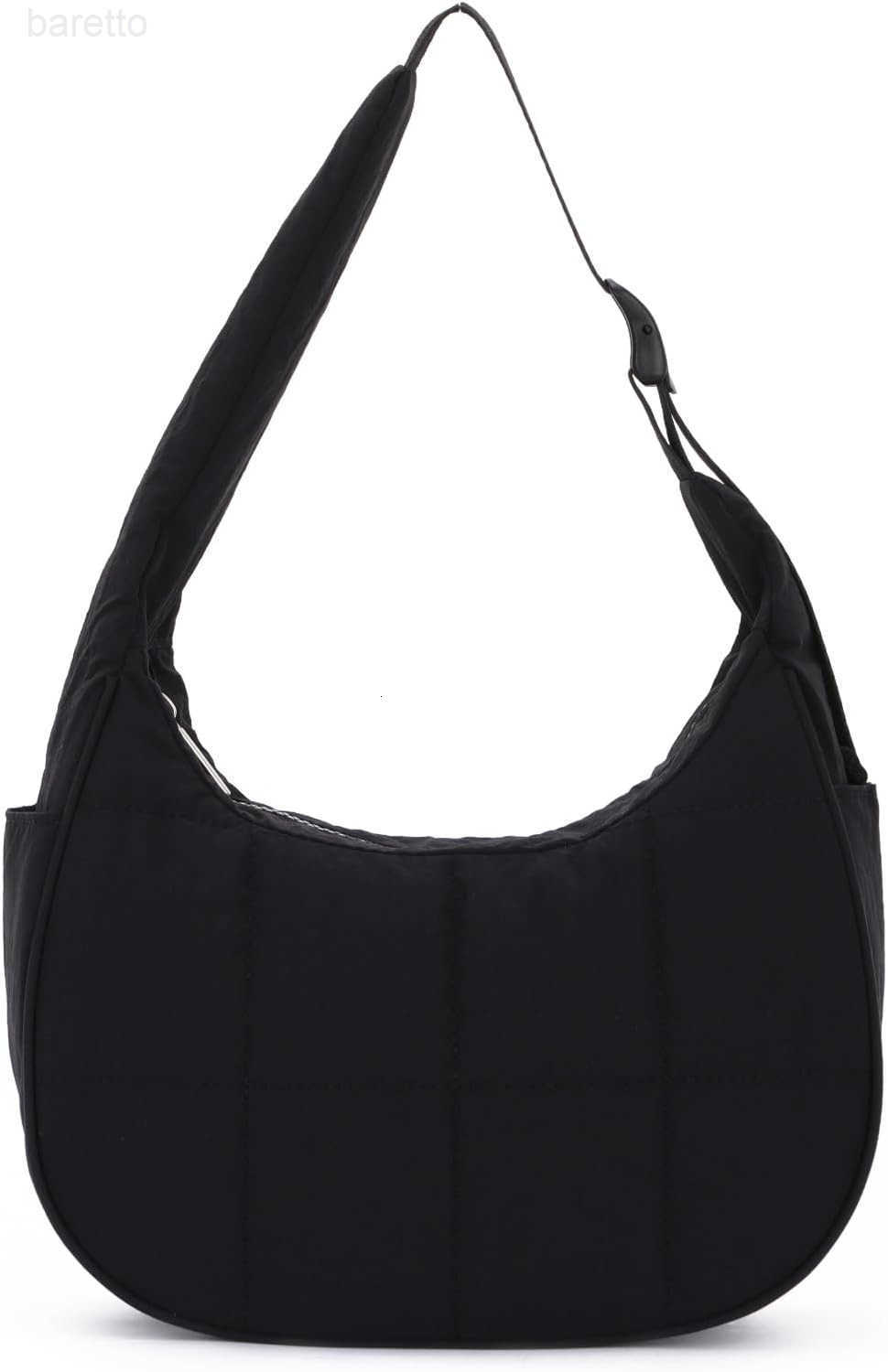 Puffer Crescent Shoulder Bag for Women Small Nylon Quilted Handbags Puffy Purses with Adjustable Strap M250903