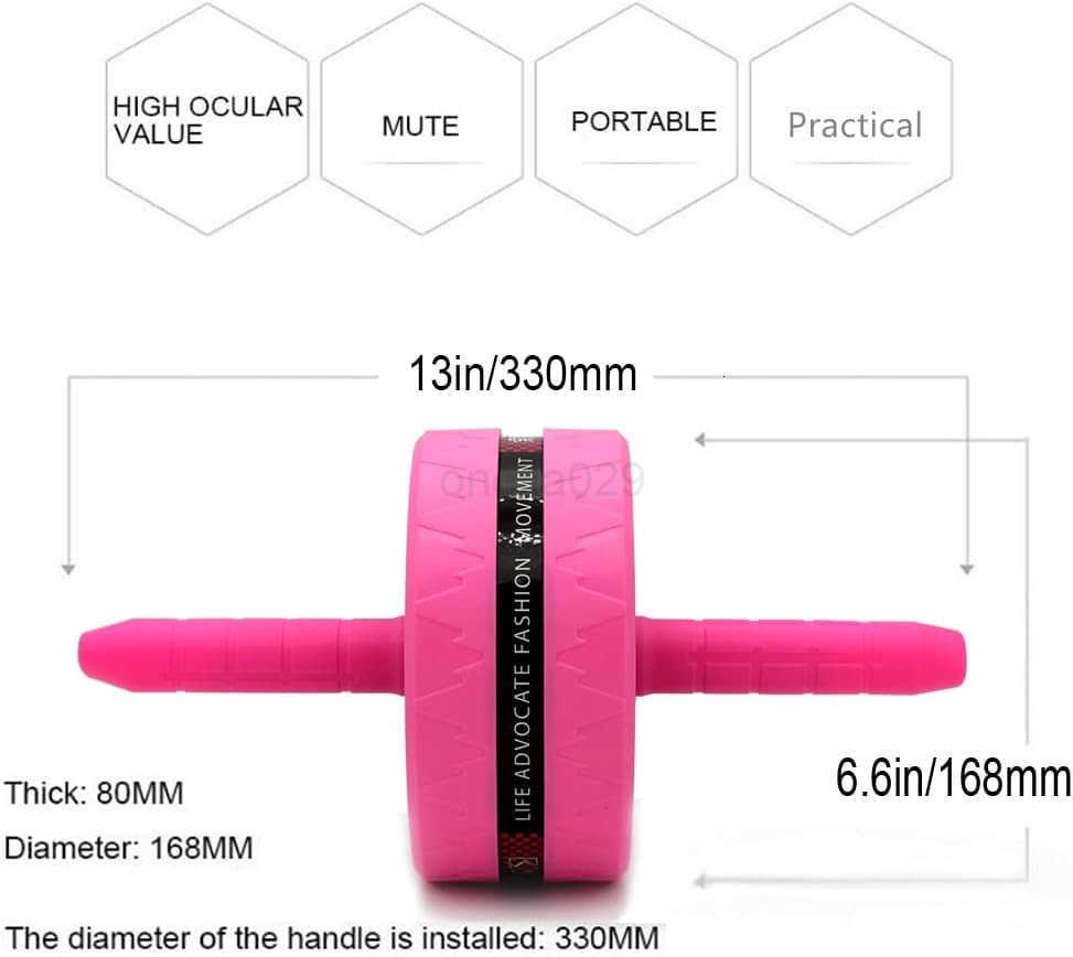Ab Roller Wheel for Abs Workout Complete Home Gym Set with AB Wheel Roller Knee Mat and Jump Rope Pink W250904