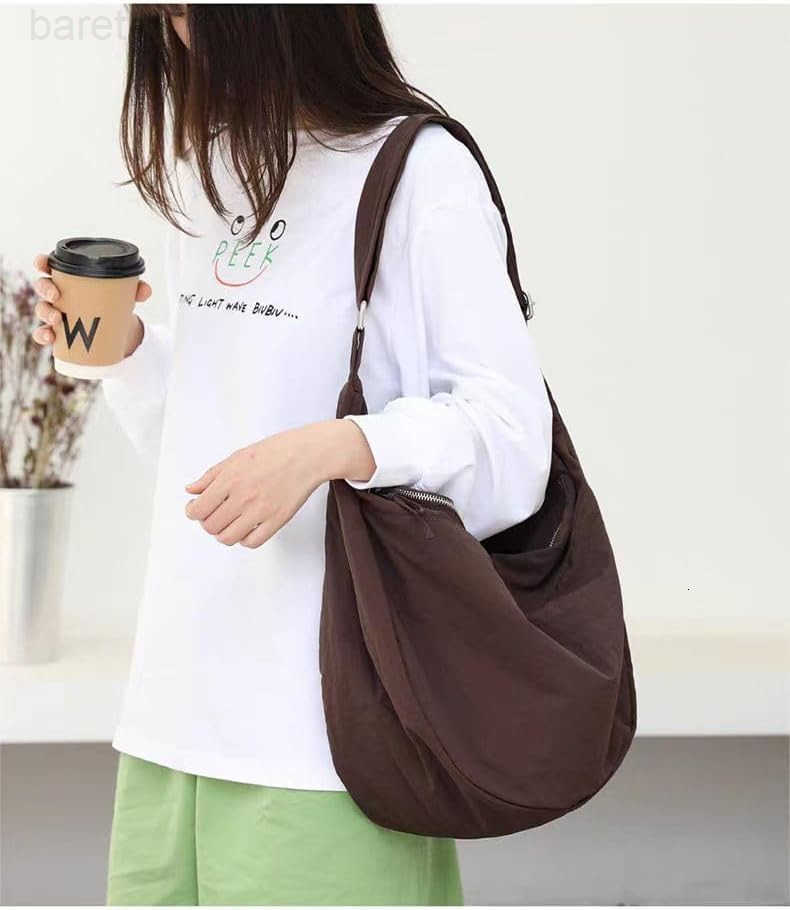 Nylon Crescent Crossbody Bag for Women Men Casual Tote Handbag M250903