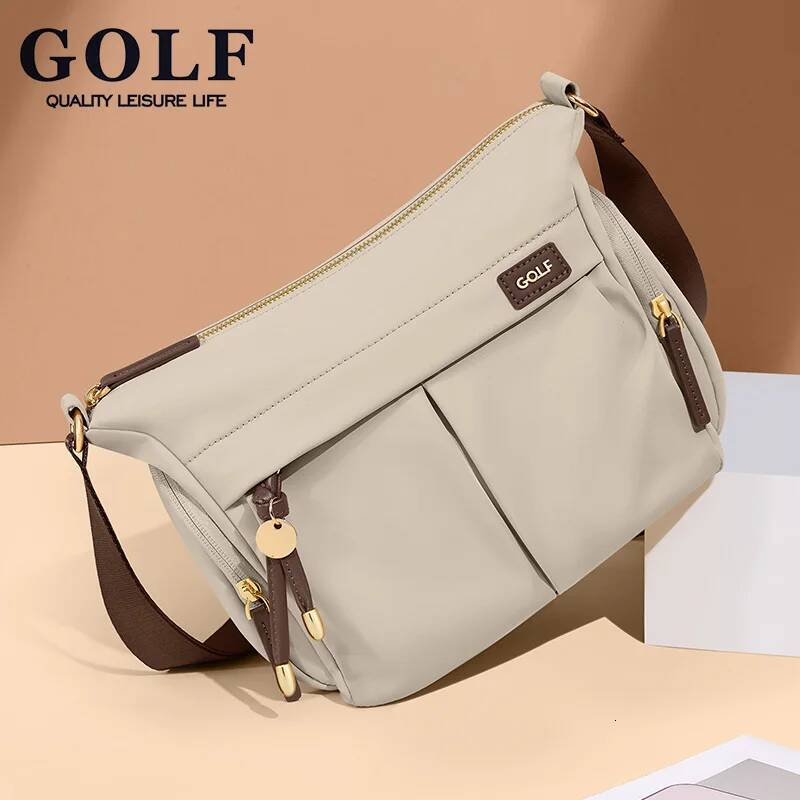 GOLF Crossbody Women's Nylon Shoulder Bag Lady Bucket Mini Cross Body Purse Handbag New Fashion Square Bags 2024 Summer