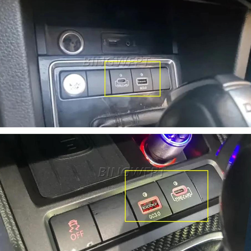 For VW Golf 6 MK6 Jetta 5 Scirocco 2006 - 2012 Car USB Charger PD Quick Charge QC3.0 Phone Charging Adapter Outlet Button