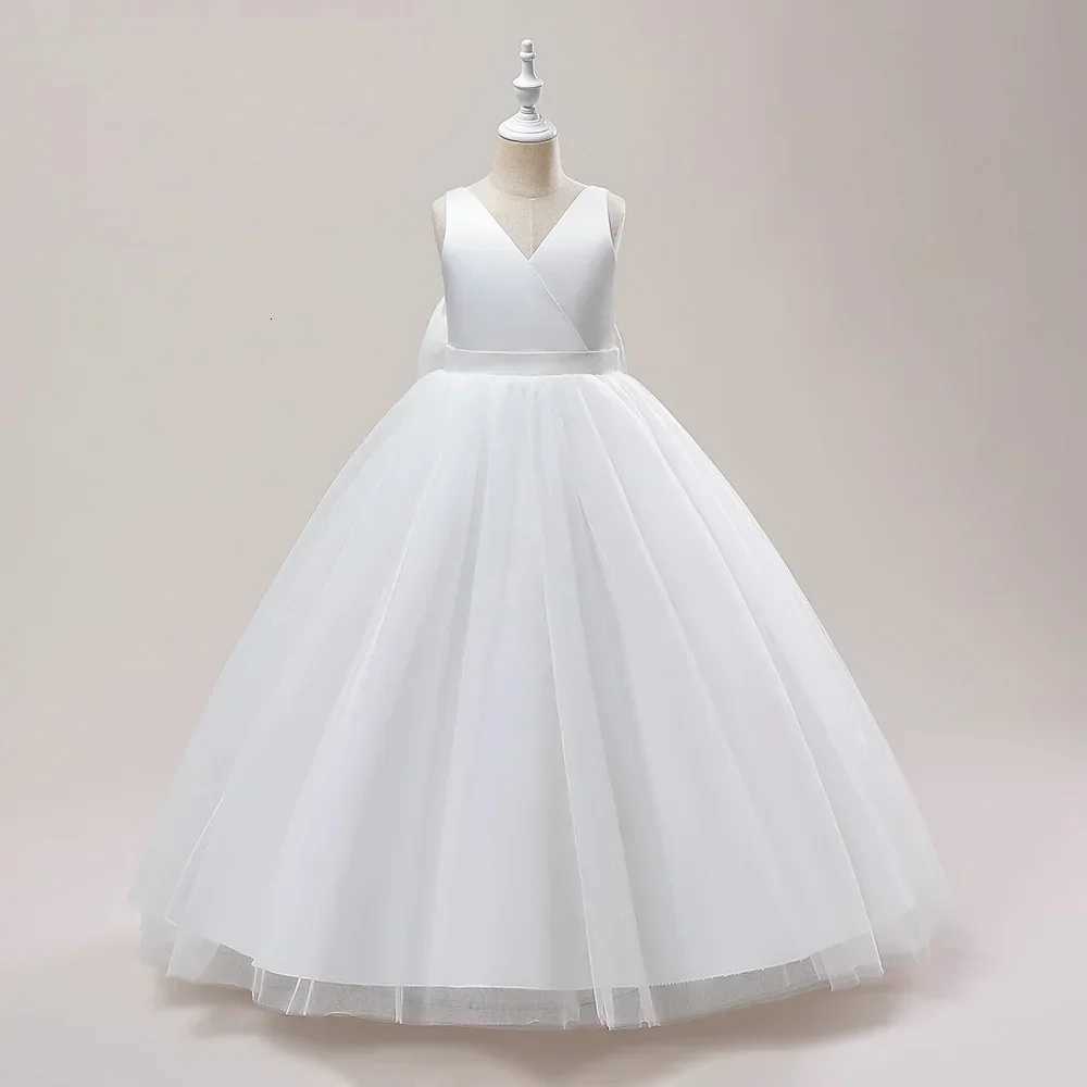 Summer Elegant Teenage Girls Evening Party Formal Prom Long Gown Kids Backless Birthday Wedding Princess Dress for Girls 5-14 Years Z250904