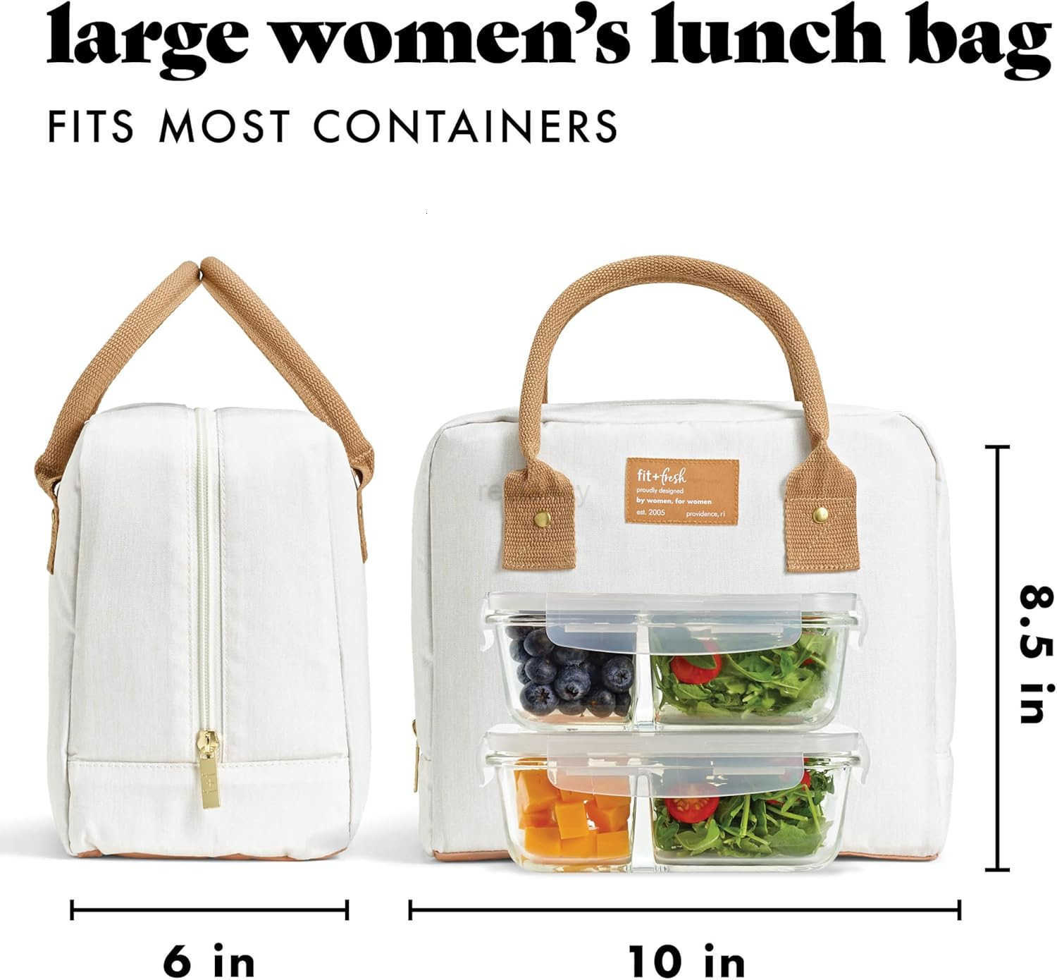 Lunch Bag For Women Insulated Womens Lunch Bag For Work Leakproof StainResistant Large Lunch Box For Women With Containers Zipper Closure Bloomington 
