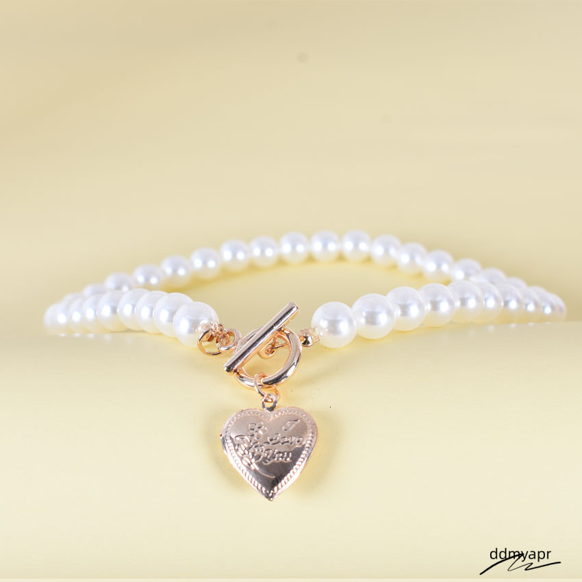 Europe And The United States Cross-Border Jewelry Ddmyday Love Pearl Retro Necklace Female Fashion Temperament One Word Buckle Opening Collarbone Chai