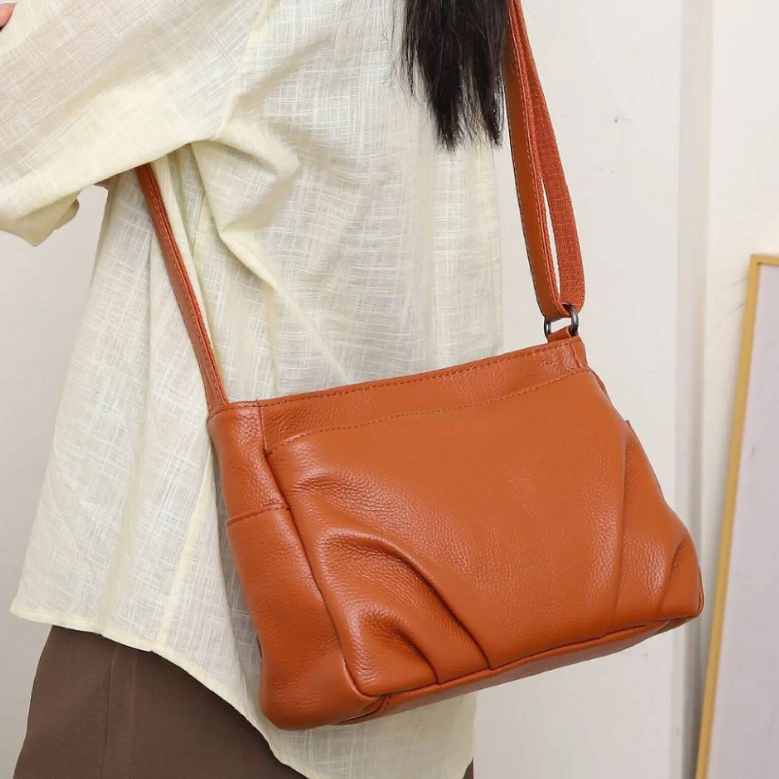 Women's Full-Grain Cowhide Leather Shoulder Bag - Spacious Convertible Tote with Multi-Compartment Organizer Commuter Handbag