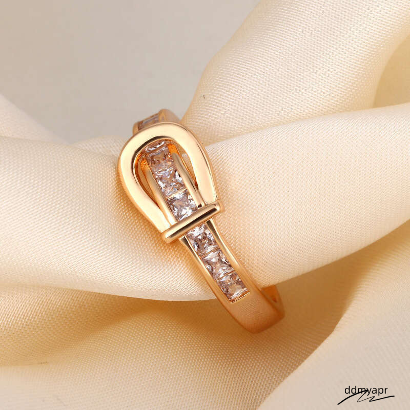 Collections Fashion Titanium Ddmyday Steel Belt Buckle - Rose Gold/Yellow Gold Adjustable Statement Finger Ring For Women (Us Size 4-10) Ddmyday