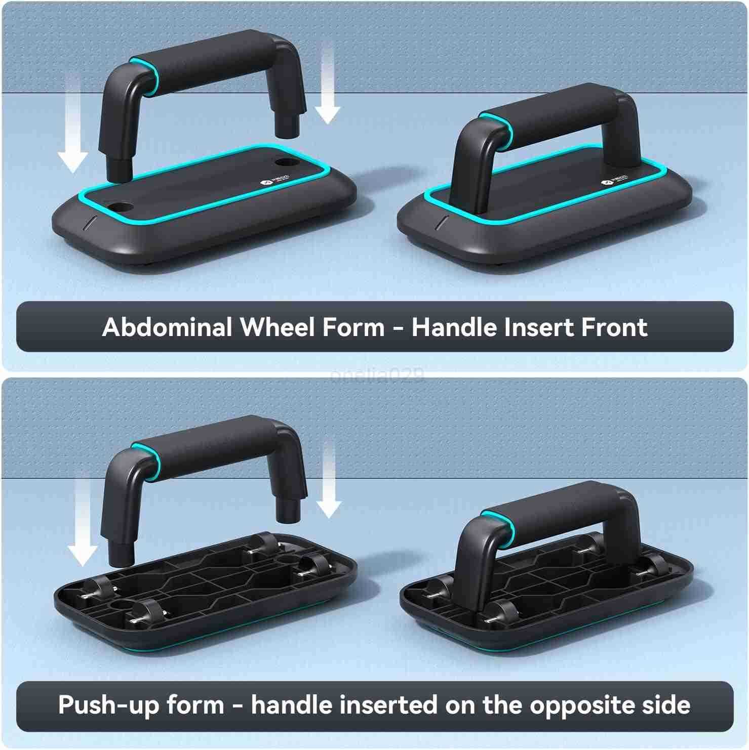 2in1 PushUp Bar and Ab Roller for Men Lightweight Portable Pushup Handles Perfect Pushups Equipment Ab Wheel Roller for Abs Workout Ideal Push Up Stan