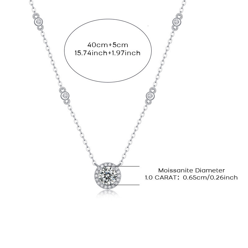 Sterling Silver Necklace for Women Small and Exquisite Mini Round with Embedded Diamonds Necklace S925 250106