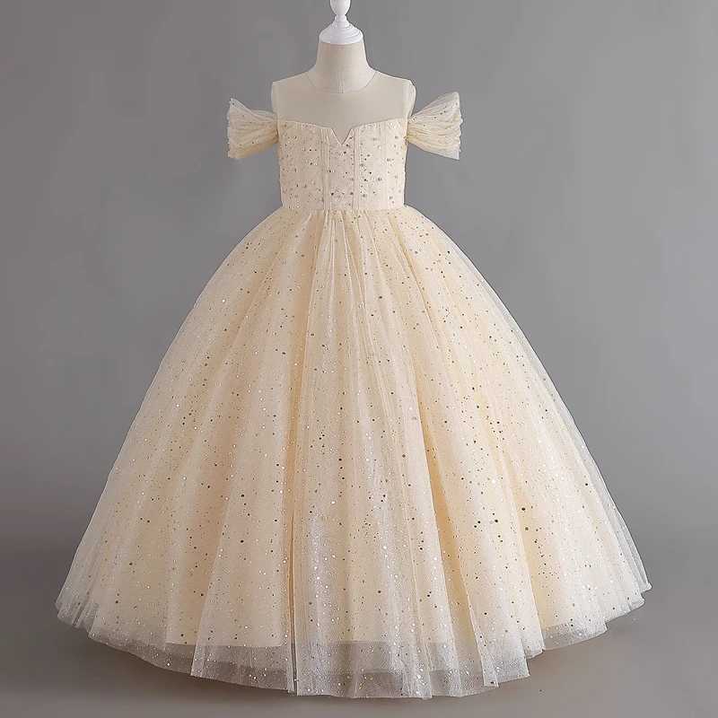 1308 Baby Dresses For Eid 2023 Girls Sleeveless Mesh Puffy Princess Length Rainbow Skirt Dinner Piano Performance Z250904