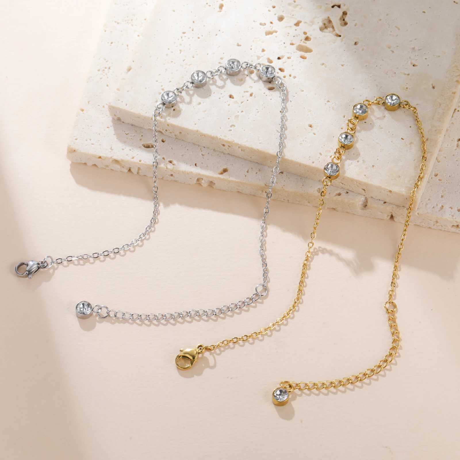 Cazador Gold Color Clear Zircon Charm Bracelet Stainless Steel Trendy Hand Bracelet for Women Jewelry Birthday Part Wedding Gift W250904