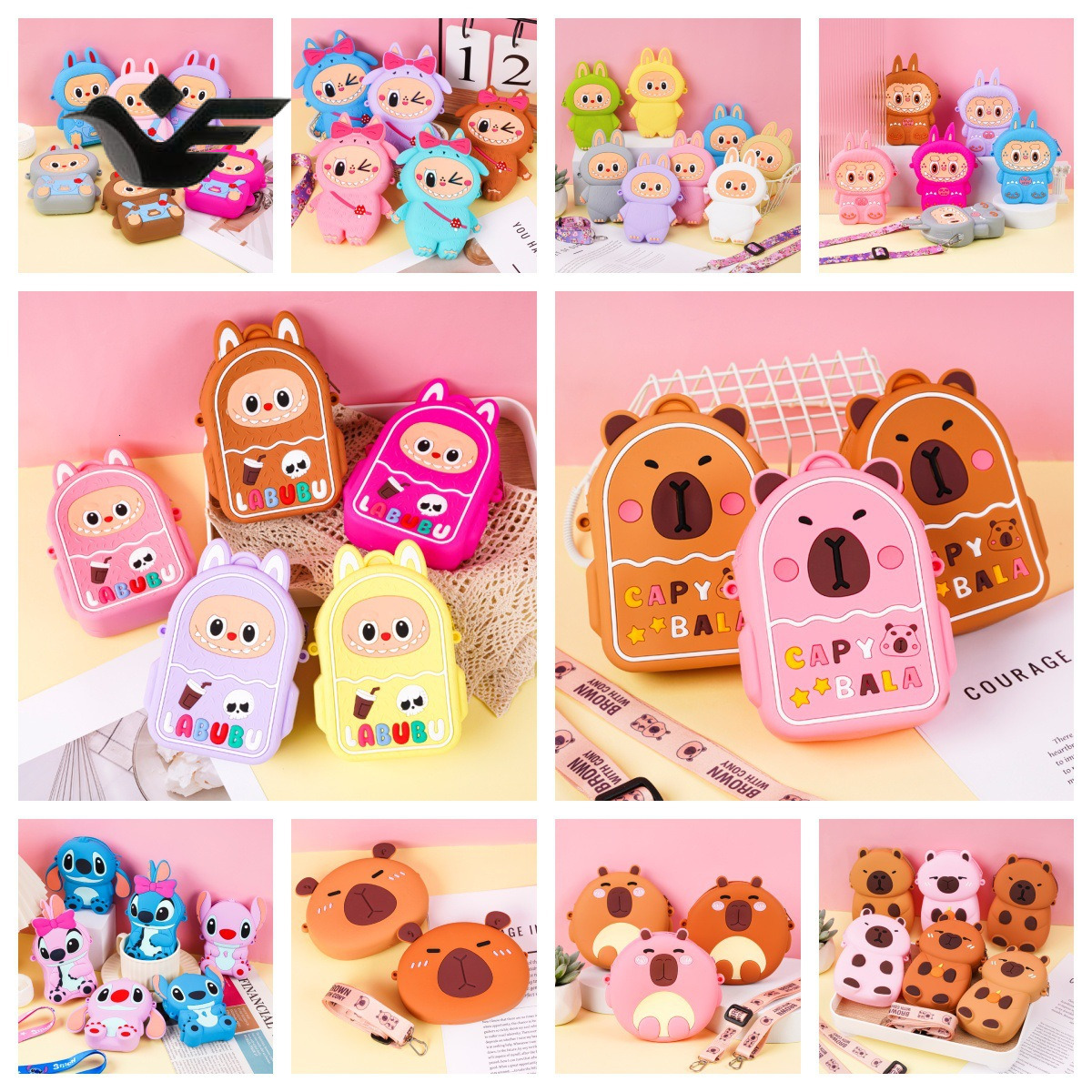 Feiyan Free Shipping New Designer Bag Luxury Shopping Bag New Labubu Silicone Coin Purse In Stock Children's Cartoon Fashion Coin Purse Student C