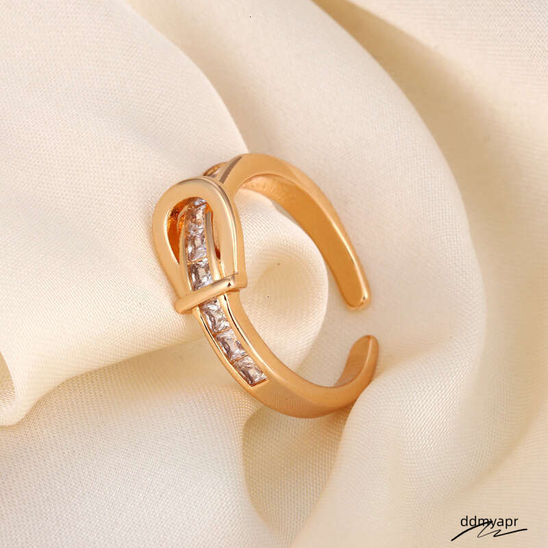 Collections Fashion Titanium Ddmyday Steel Belt Buckle - Rose Gold/Yellow Gold Adjustable Statement Finger Ring For Women (Us Size 4-10) Ddmyday