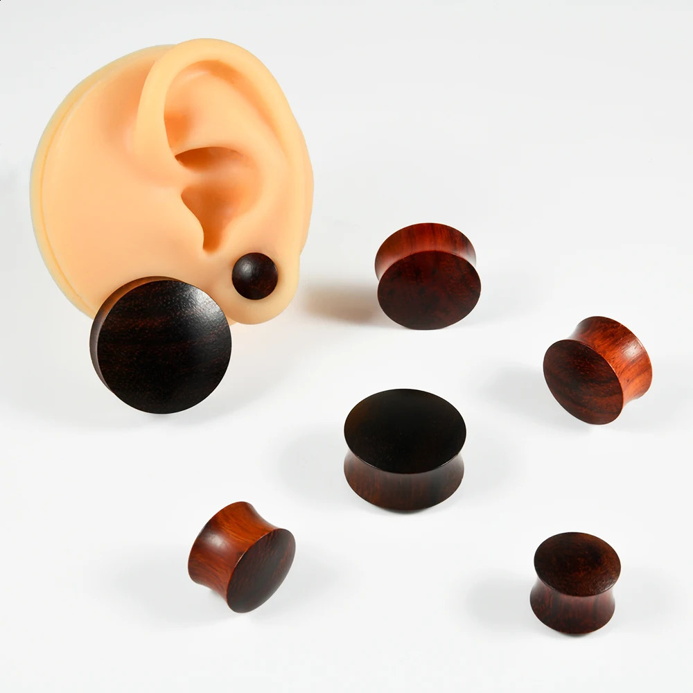 1PAIR Wood Ear Double Flared Plugs Tunnel Plug Flesh Expander Gauge Stretchers Earrings Man Body Piercing Jewelry 8mm25mm 250903