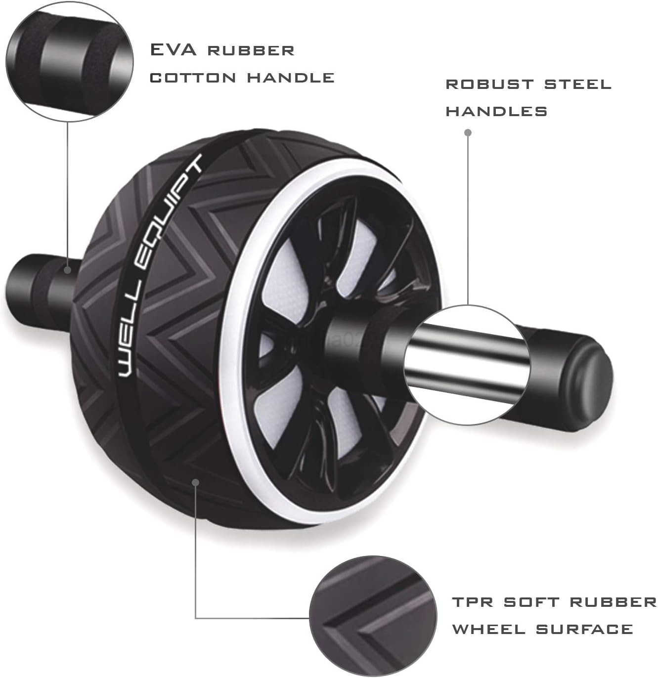 Ab Roller for Abs Workout Ab Wheel Roller for Core Workouts Exercise with our Home Gym Workout Equipment for Men and Women Includes Knee Pad Wellmade 