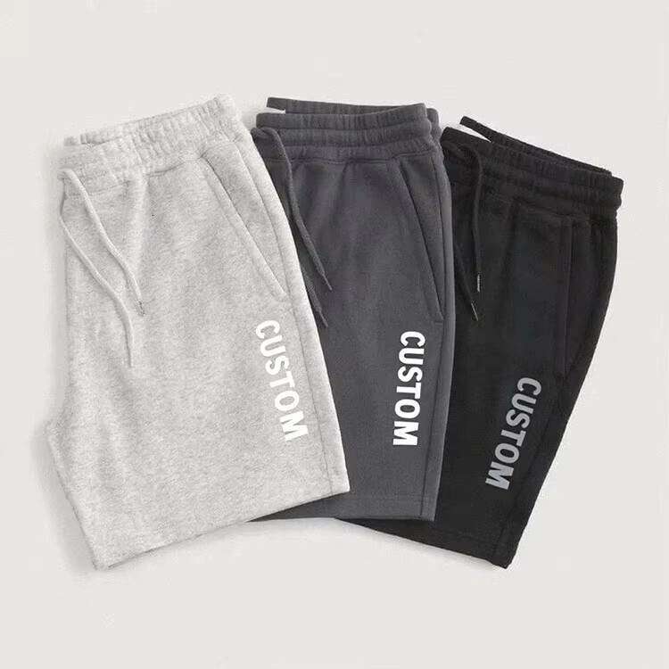 Fashion Men's 100% Cotton Logo Shorts Drawstring Elastic Waist Sports Pants Sportswear Manufacturer