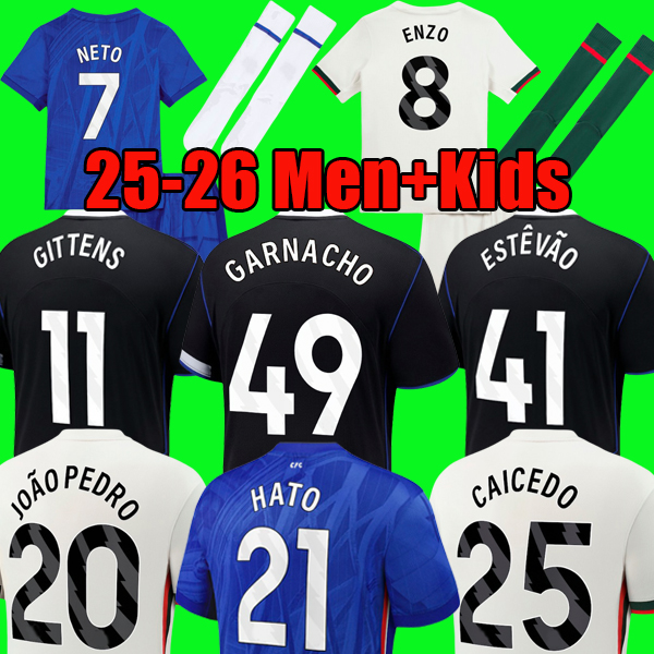 GARNACHO chelses jersey chelseaa chelseaa25 26 ENZO PALMER GITTENS Soccer Jerseys DELAP 2026 Football Shirts ESTEVAO JOAO PEDRO CAICEDO HATO top kit Men Kids sets