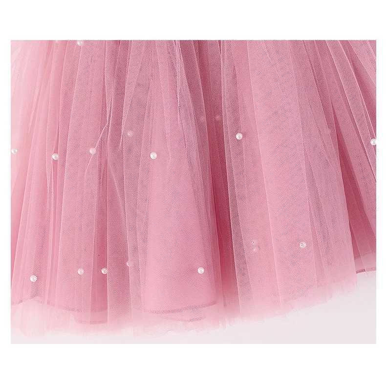Baby Girls Party Dresses For 1st Birthday Elegant Children Tutu Dresses Pearl Decoration Wedding Flower Girl Princess Dresses Z250904