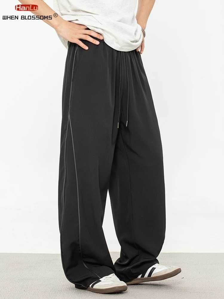 Retro Color Block Side Stripe Casual Pants Men Loose Fit Straight Leg Streetwear Jogger Vintage Sweatpants Spring Summer FashionXJ250904